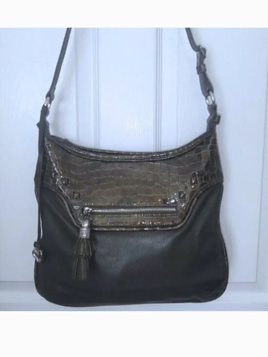 Brighton Handbags - Brighton croc embossed shoulder bag EUC